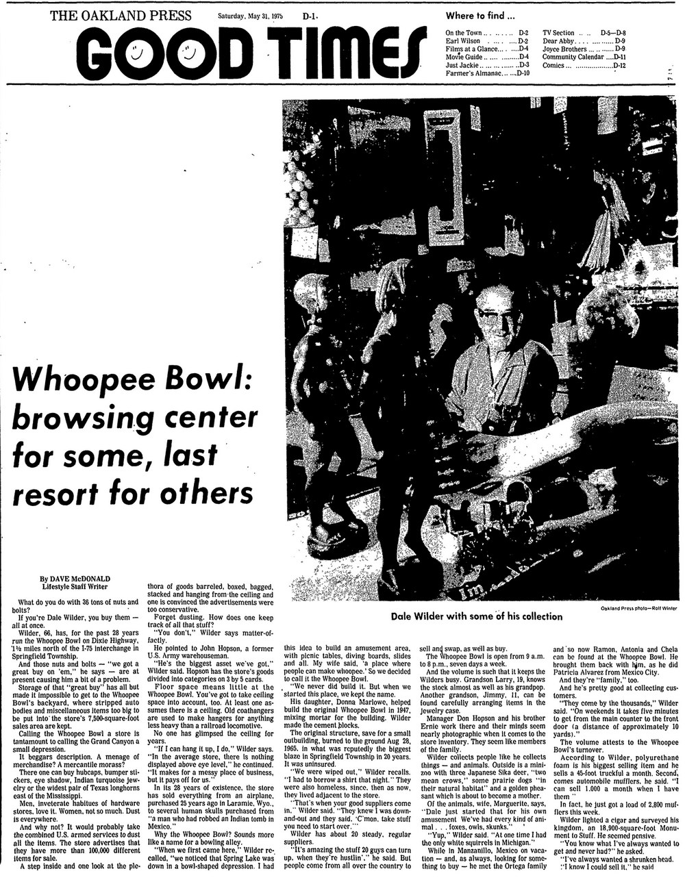 Whoopee Bowl - June 1975 Article